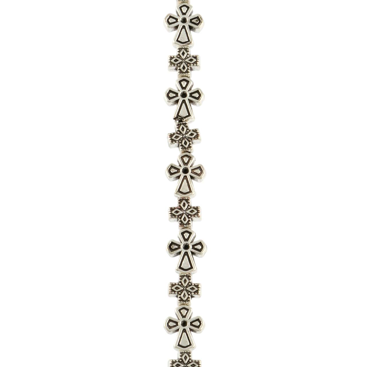 12 Packs: 20 ct. (240 total) Antique Silver Metal Cross Mix Beads by Bead Landing™